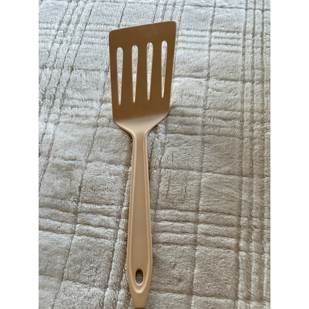 Vintage Hutzler Lopol No. 717 Slotted Turner Spatula Mustard Ivory Melamine